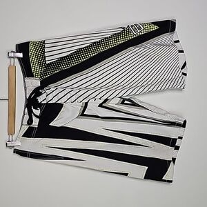 Brody white and black swim shorts